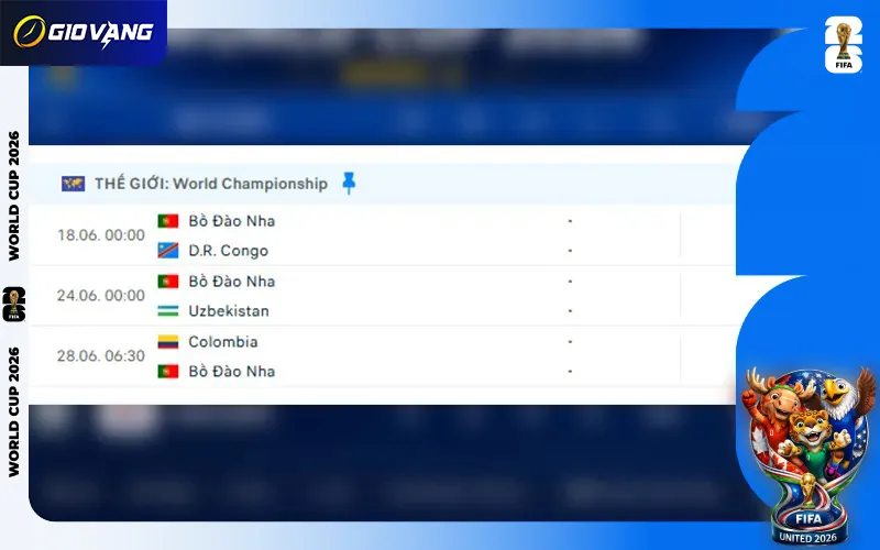 Lịch Thi Đấu Đội Tuyển Bồ Đào Nha Tại World Cup 2026