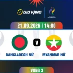 Soi kèo nữ Bangladesh vs nữ Myanmar 14h00 ngày 21/9/2026 – ASIAD 2026