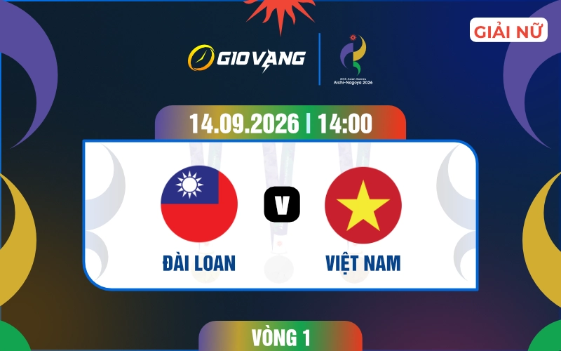 Soi kèo nữ Đài Loan vs nữ Việt Nam 14h00 ngày 14/9/2026 – ASIAD 2026