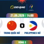 Soi kèo nữ Trung Quốc vs nữ Philippines 14h00 ngày 21/9/2026 – ASIAD 2026